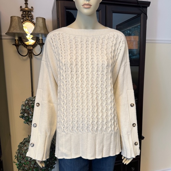 Gant wool cashmere oversized cable sweater - Picture 4 of 16